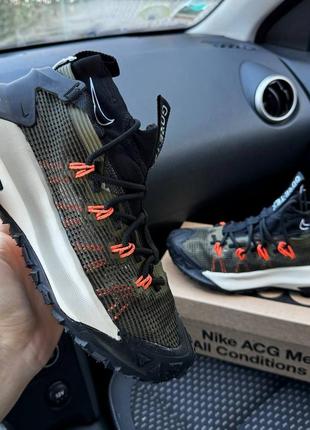 Кроссовки водостойкие nike acg mountain fly high khaki black gore tex