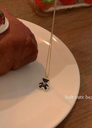 Підвіска ланцюжок медведик золотиста цепочка