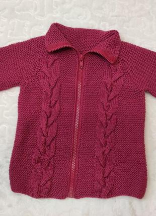 Свитер теплый вязаный на девочку