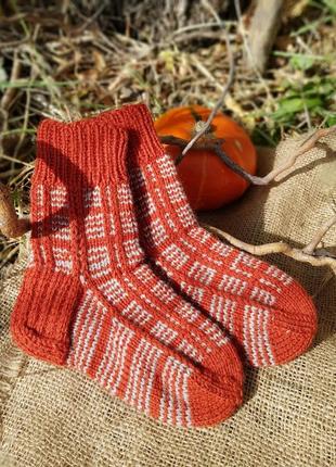 Носки теплые шерстяные вязаные на подарок 3 года handmade