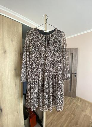 Леопардовое платье reserved размера s/m