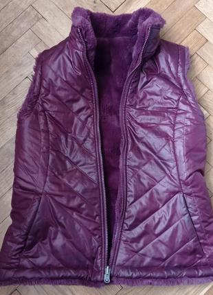 Куртка безрукавка,жилетка двохстороння,балонова жилетка,хутрова жилеткп