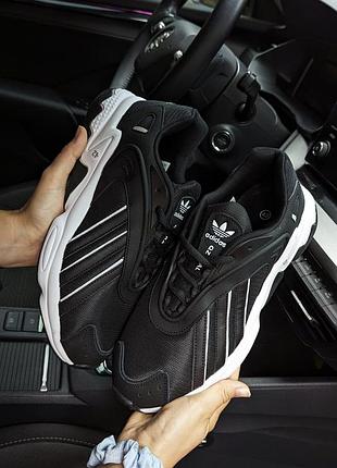 Мужские кроссовки adidas oztral черные с белым