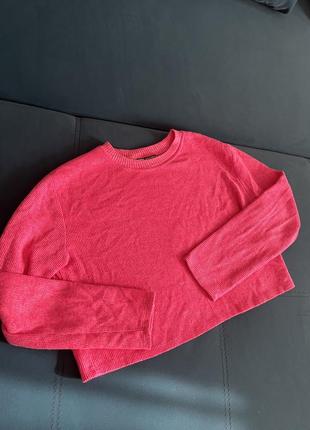 Укороченный свитер в рубчик zara