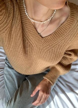 Коричневый бежевый свитер primark