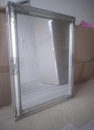 Зеркало из массива серебра, размер 70×90. велике дзеркало настінне з рамкою срібло