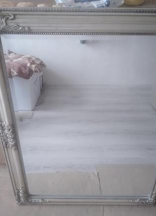 Зеркало из массива серебра, размер 70×90. велике дзеркало настінне з рамкою срібло