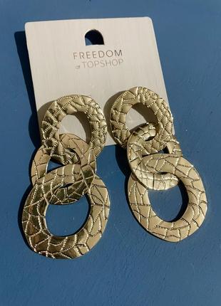 Topshop freedom сережки масивні золотисті