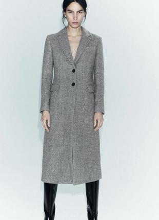 В наявності преміум пальто zara 🔥 нове вовняне пальто zara приталене пальто mаnteco