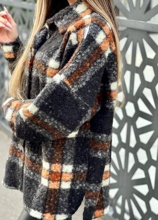 Сорочка жіноча букле в двух кольорах принт клітинка