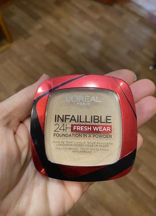 L`oréal paris infaillible fresh wear 24h стойкая матирующая крем-пудра для лица