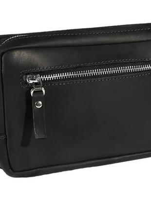 Сумка чоловіча слінг на плече бананка чорна