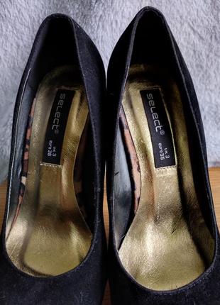 Туфлі замшеві тигрові на каблучці та підйомі select4 фото