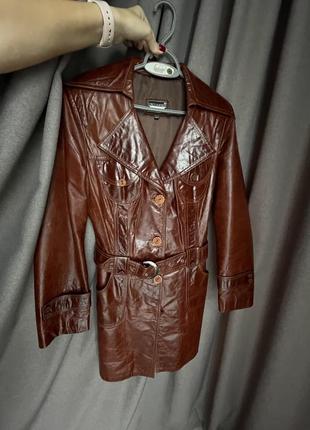 Женское кожаное пальто тренч umut leather