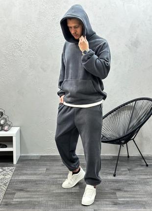 Чоловічий спортивний костюм теплий із якісної тканини полар фліс