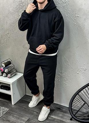 Чоловічий спортивний костюм теплий із якісної тканини полар фліс