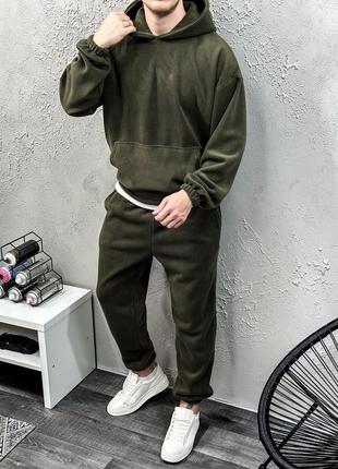 Чоловічий спортивний костюм теплий із якісної тканини полар фліс