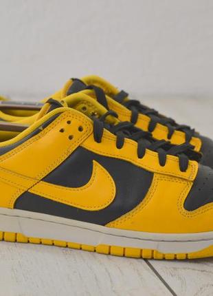 Nike dunk low чоловічі шкіряні кросівки чорно жовтого кольору оригінал 44 розмір