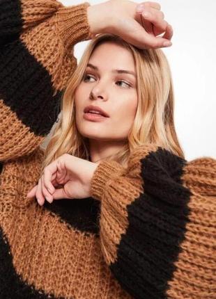 Светр крупної вʼязки в смужку reserved h&m mango