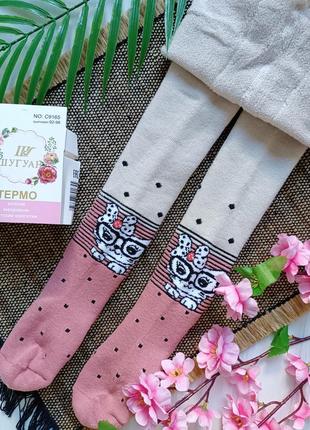 Якісні махрові термо колготки для дівчинки2 фото