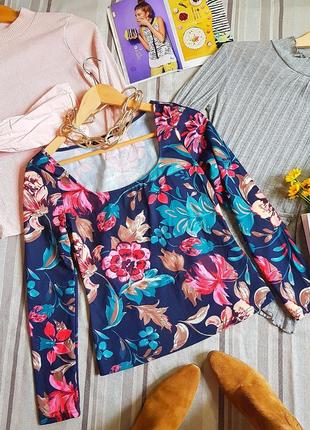 Кофта женская рубашка женская свитер в цветочный принт