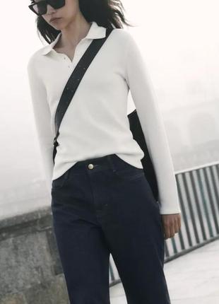 Кофта поло белая zara
