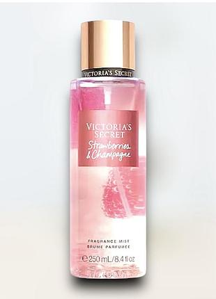 Спрей міст для тіла парфумований victoria's secret strawberries & champagne 250 мл