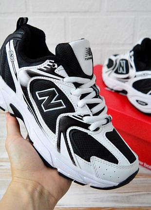 New balance 530 кроссовки кеды женские кожаные зимние осенние водонепроницаемые белые с черным термо на флисе теплыеee баланс ботинки