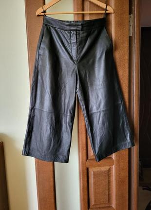 Чорні кюлоти шкіра mango штани m leather