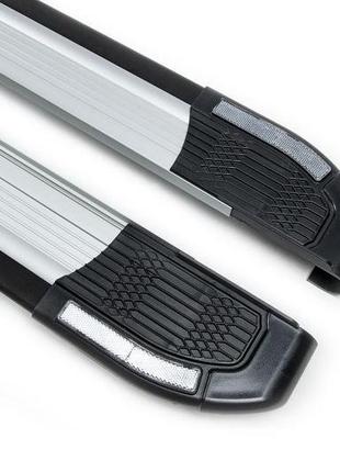 Боковые пороги jeep compass 2006-2016 rainbow (2 шт., алюминий) erkul