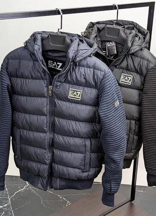 Синя куртка чоловіча в стилі armani