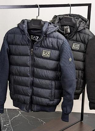 Синя куртка чоловіча в стилі armani