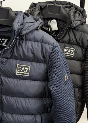 Синя куртка чоловіча в стилі armani