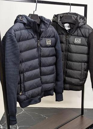 Синя куртка чоловіча в стилі armani