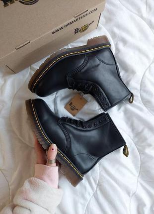 Черевики dr. martens 1460 black (без лого) хутро