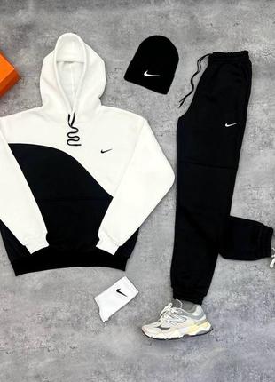 Чоловічі спортивне худі  + шапка + штани в стилі nike