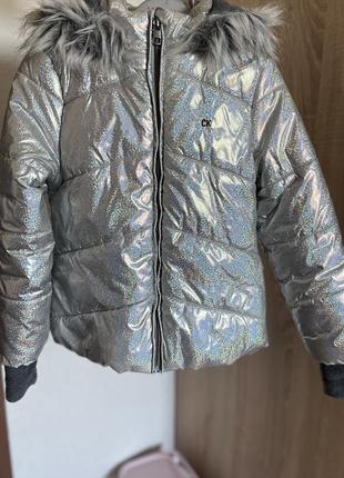 Зимова срібляста куртка calvin klein