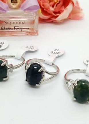 💍💚 кільце з натурального каменю моховий агат р. 16, 17,5, 18,5 19, 19,54 фото