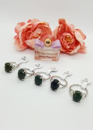 💍💚 кільце з натурального каменю моховий агат р. 16, 17,5, 18,5 19, 19,56 фото