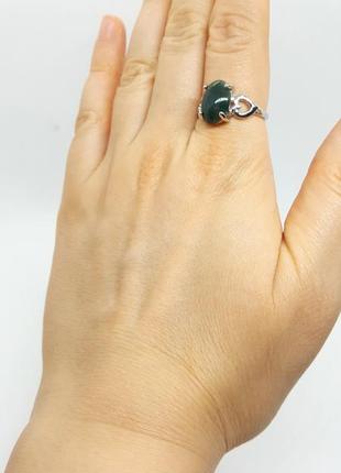 💍💚 кільце з натурального каменю моховий агат р. 16, 17,5, 18,5 19, 19,59 фото