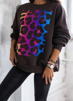 Стильный женский свитшот на флисе ns-153