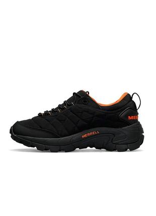 Мужские кроссовки merrell ice cap moc 2 gore-tex all black orange3 фото