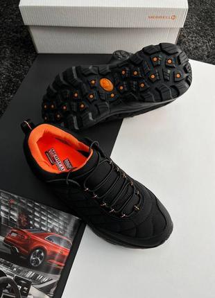 Мужские кроссовки merrell ice cap moc 2 gore-tex all black orange7 фото