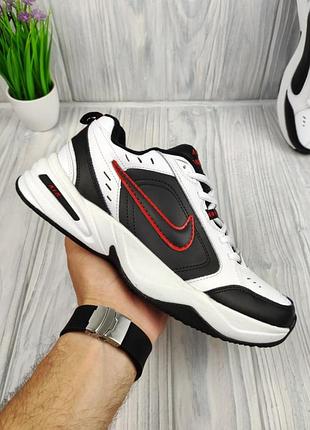 Кроссовки зимние мужские nike air monarch thermo white black red утепленные