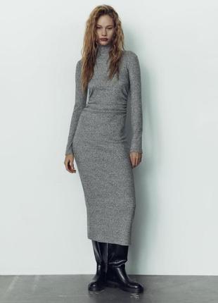 Тепла сукня гольф zara з драпіруванням s-m