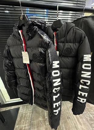 Черная мужская куртка пуховик в стиле moncler