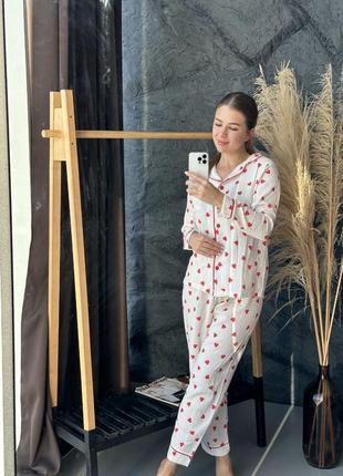 Двійка з мусліну в серця з кантом