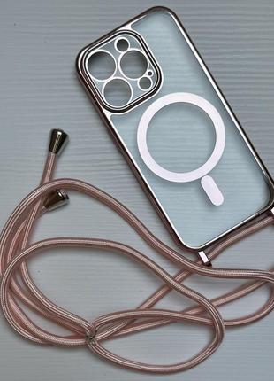 Чехол для iphone 15 pro с magsafe и ремешком