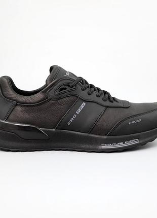 Кроссовки мужские кожаные черный3 фото