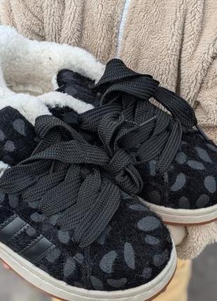 Кеди чорні з хутром прошиті